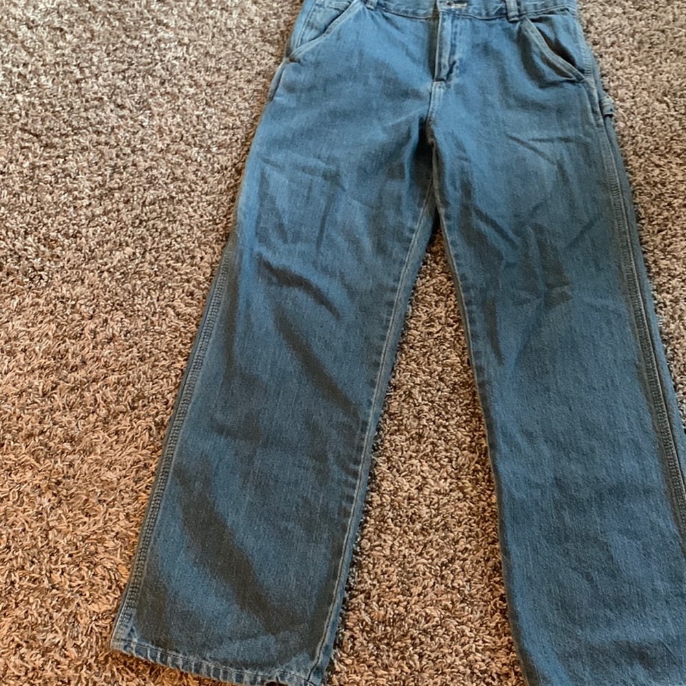 Some baggy carpenter jeans fit well medium size kinda